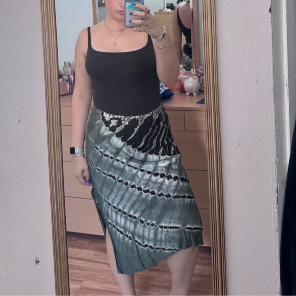 Elegant Green and Black Women's Skirt